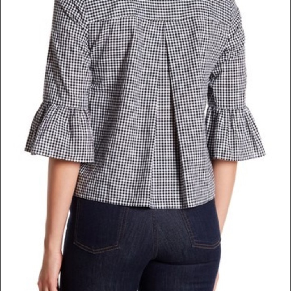 NWT Madewell Gingham Bell Sleeve Blouse | M - Picture 2 of 7